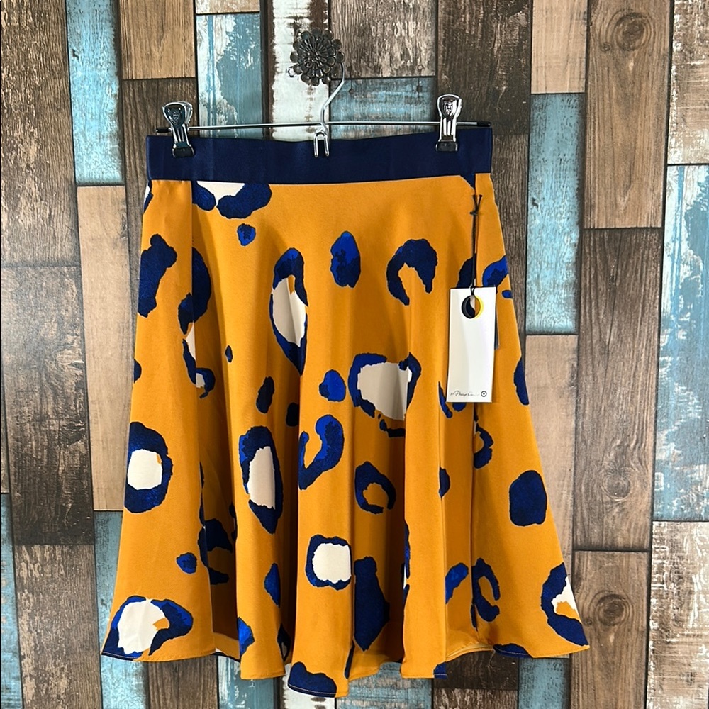 Phillip Jim 2  Orange and Blue Skater Skirt